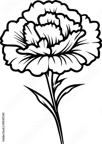 carnation flower silhouette Vector Illustration