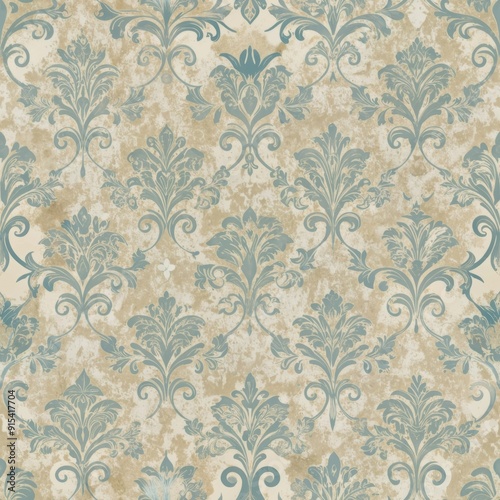 grunge floral vintage wallpaper in seamless pattern