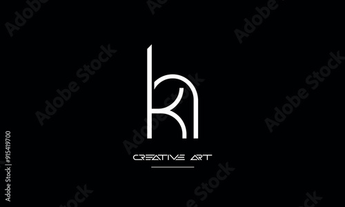 HK, KH, H, K abstract letters logo monogram