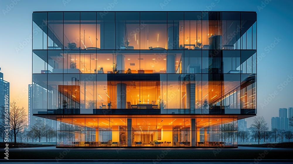 Multiple exposure of modern abstract glass architectural forms Multiple exposure of modern abstract glass architectural forms