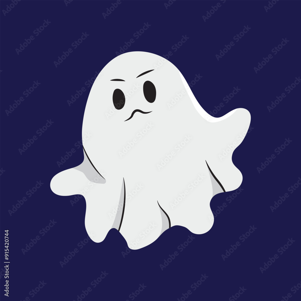A cartoon ghost with an angry expression on its face A cartoon ghost with an angry expression on its face