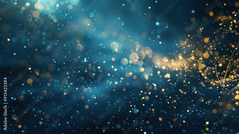 Obraz premium Abstract Blue and Gold Lightscape