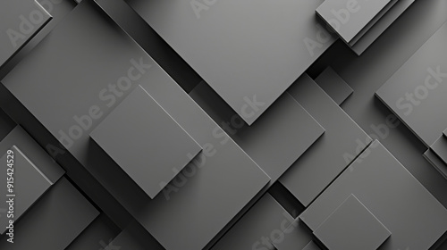 Black and White Geometric Background, Generative AI Illustration