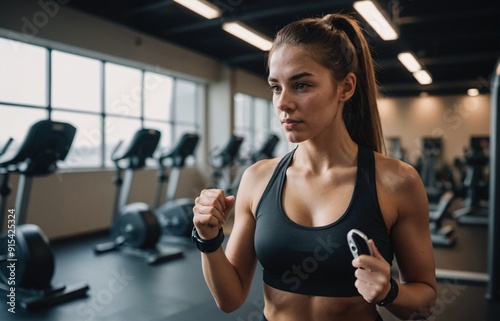 a woman working out at the gym during the day