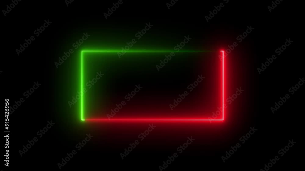 Neon line frame.Red and green Neon Light Animated Glowing Border. Stylish neon frame. Neon line frame.Red and green Neon Light Animated Glowing Border. Stylish neon frame.