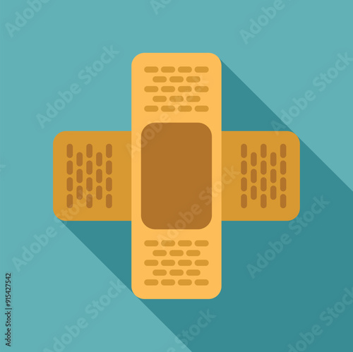 Adhesive bandage plaster is shown, providing a visual representation of wound care and first aid