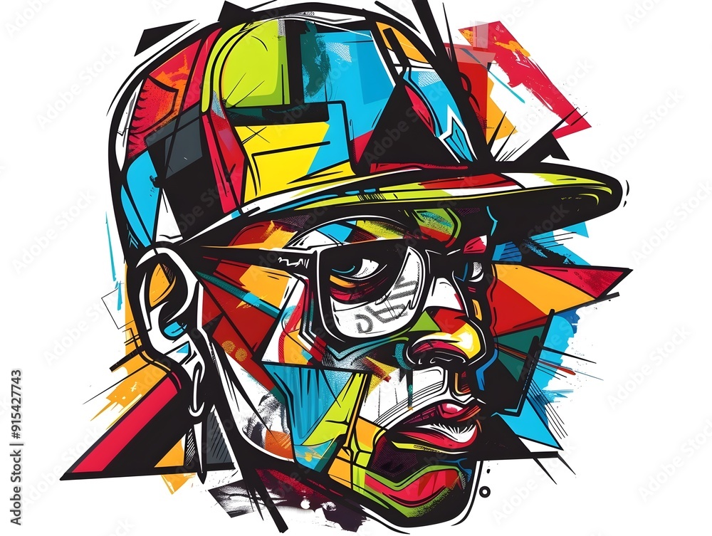 Fototapeta premium Vibrant Graffiti Inspired Streetwear Design for Sticker or Apparel