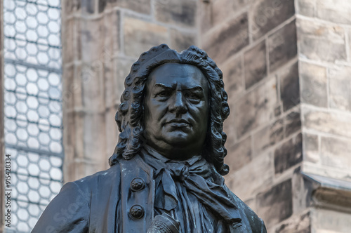 Statue von J. S. Bach in Leipzig Sachsen Deutschland photo