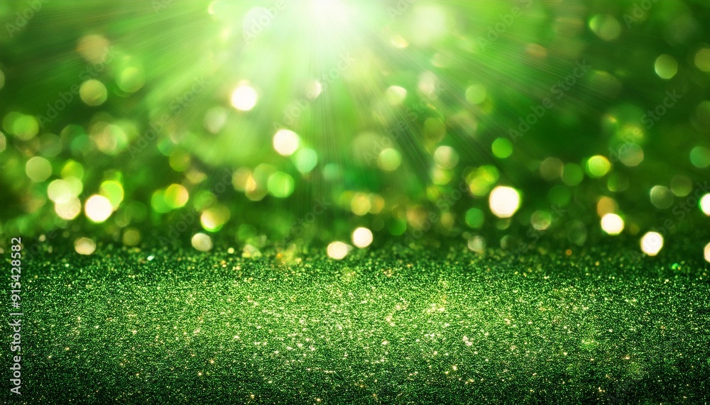 Obraz premium green glitter with light effects and bokeh effect