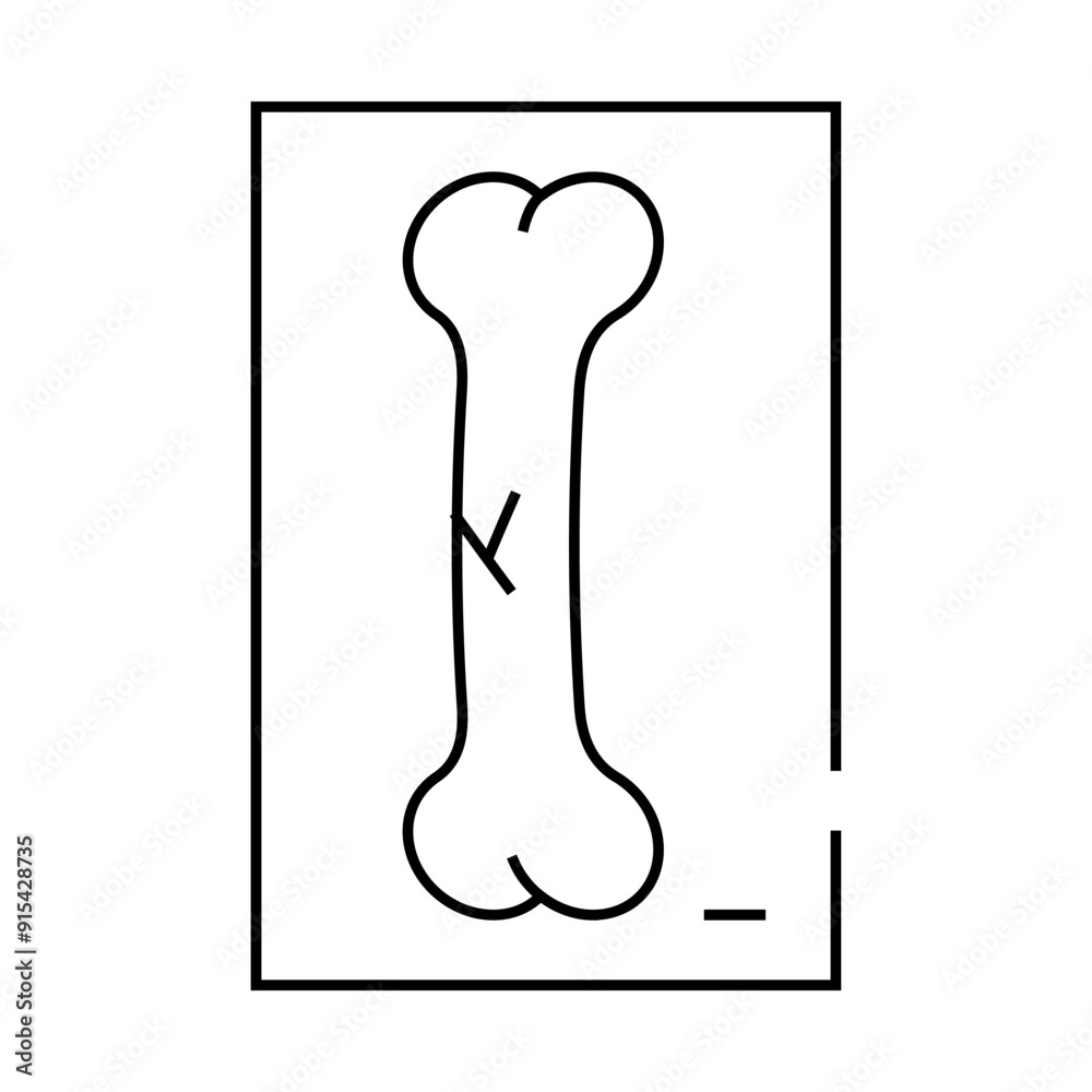 Obraz premium crack bone x-ray line icon vector. crack bone x-ray sign. isolated contour symbol black illustration
