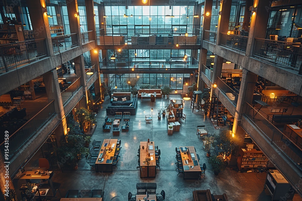 Modern Industrial Workspace with Natural Light Modern Industrial Workspace with Natural Light
