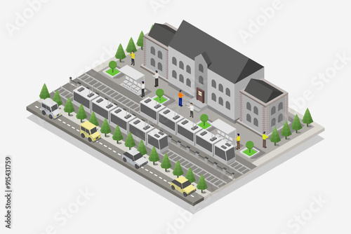 Train station isometric