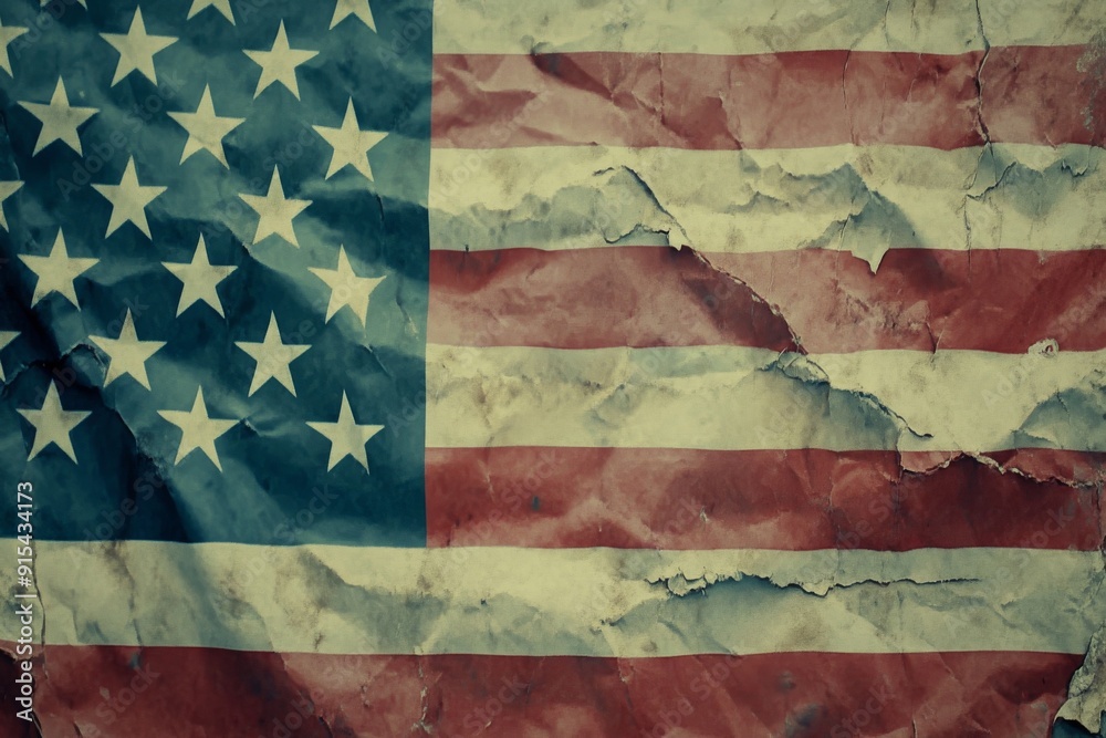Background of an American flag from the 1950s. In celebration of Labor Day