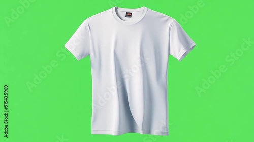 A clean, white t-shirt floats against a vibrant green screen, symbolizing simplicity and versatility.