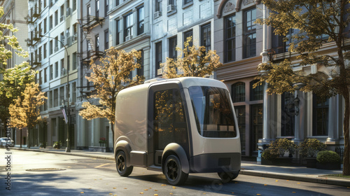The autonomous delivery vehicle is an electric-powered, self-driving vehicle designed to transport goods and packages.