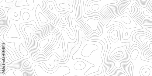 Topographic map background geographic line map with seamless ornament design. The black on white contours vector topography stylized height of the lines map.
