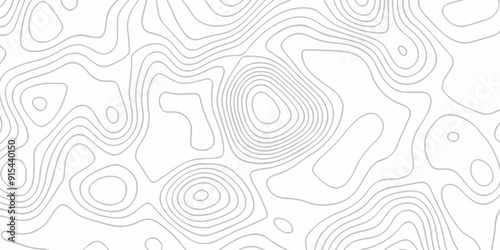Topographic map background geographic line map with seamless ornament design. The black on white contours vector topography stylized height of the lines map.