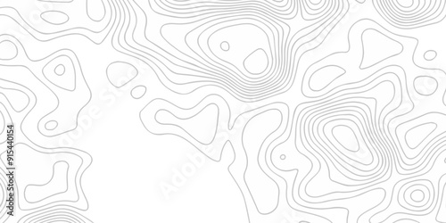 Topographic map background geographic line map with seamless ornament design. The black on white contours vector topography stylized height of the lines map.
