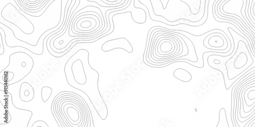 Topographic map background geographic line map with seamless ornament design. The black on white contours vector topography stylized height of the lines map.