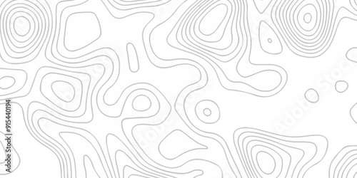 Topographic map background geographic line map with seamless ornament design. The black on white contours vector topography stylized height of the lines map.