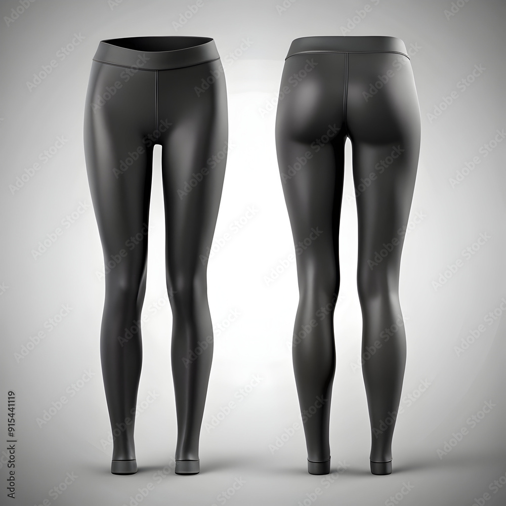 black leggings mockup front and back view isolate black leggings mockup front and back view isolate