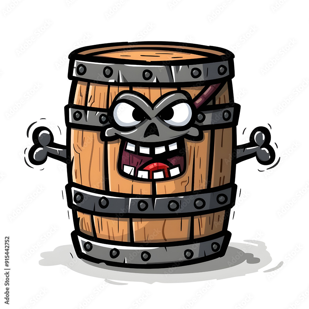 cartoon Powder Keg, pirate style cartoon Powder Keg, pirate style