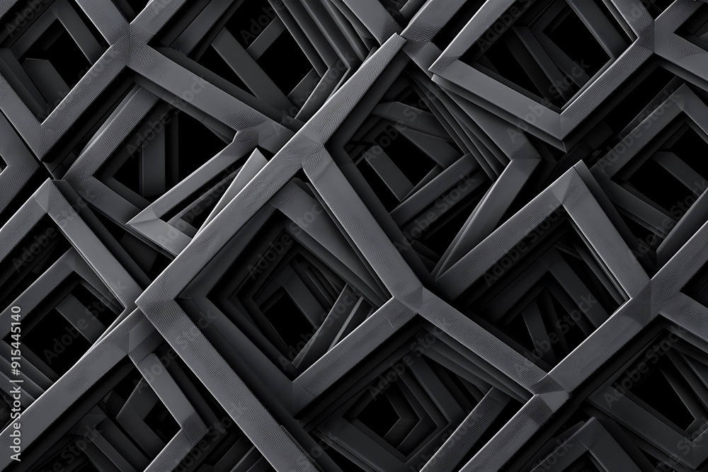 Abstract 3D Geometric Pattern of Interlocking Grey Squares Abstract 3D Geometric Pattern of Interlocking Grey Squares