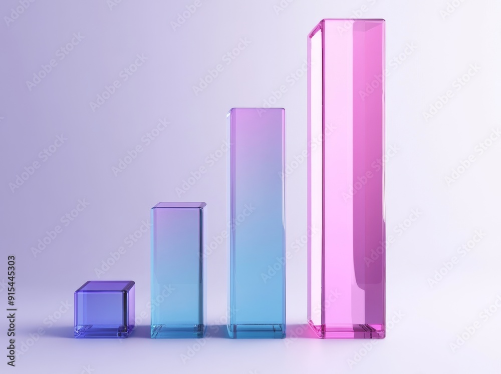 3D render of violet blue square translucent glass shapes isolated on white background 3D render of violet blue square translucent glass shapes isolated on white background