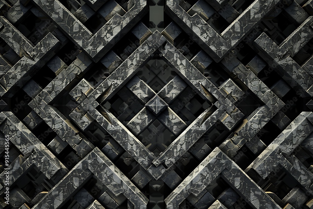 Abstract Geometric Pattern of Intersecting Stone Slabs Abstract Geometric Pattern of Intersecting Stone Slabs