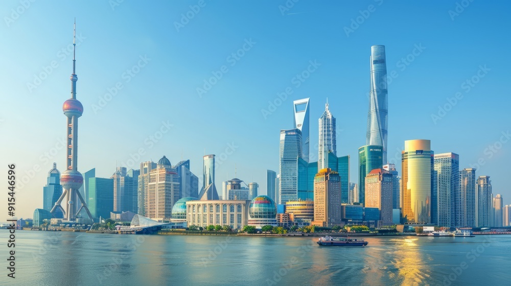 Obraz premium City of Skyscrapers: A Vibrant Urban Landscape