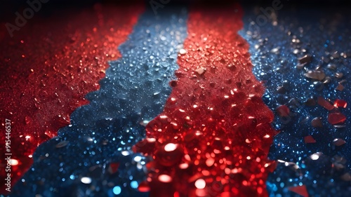 Wallpaper Mural Red and blue glitter, focused selectively Torontodigital.ca