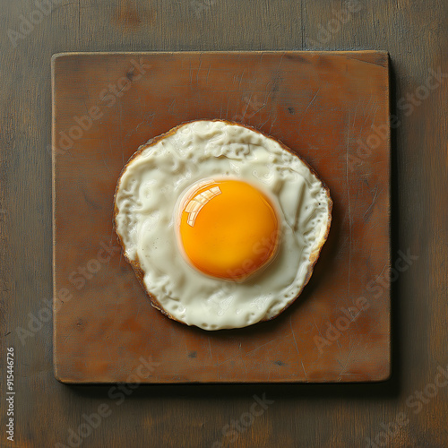 A fried egg with a runny yolk and perfectly cooked whites