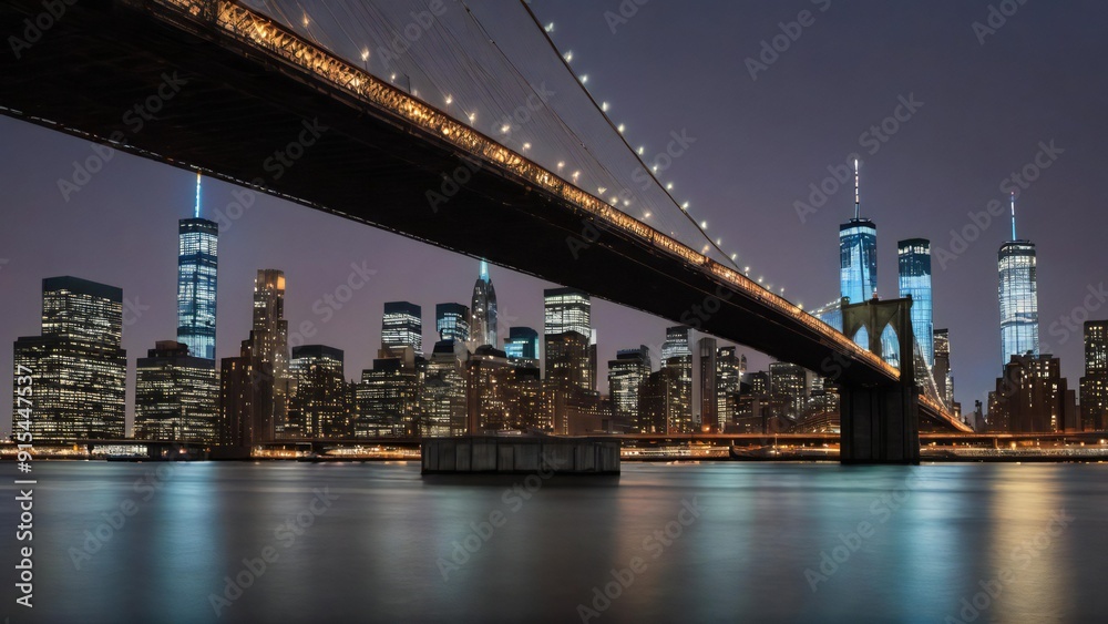 Fototapeta premium city bridge at night