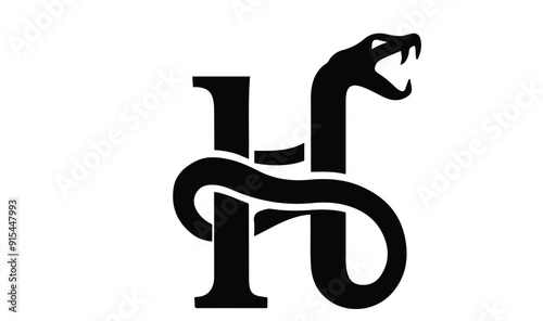 Letter H snake logo icon vector template