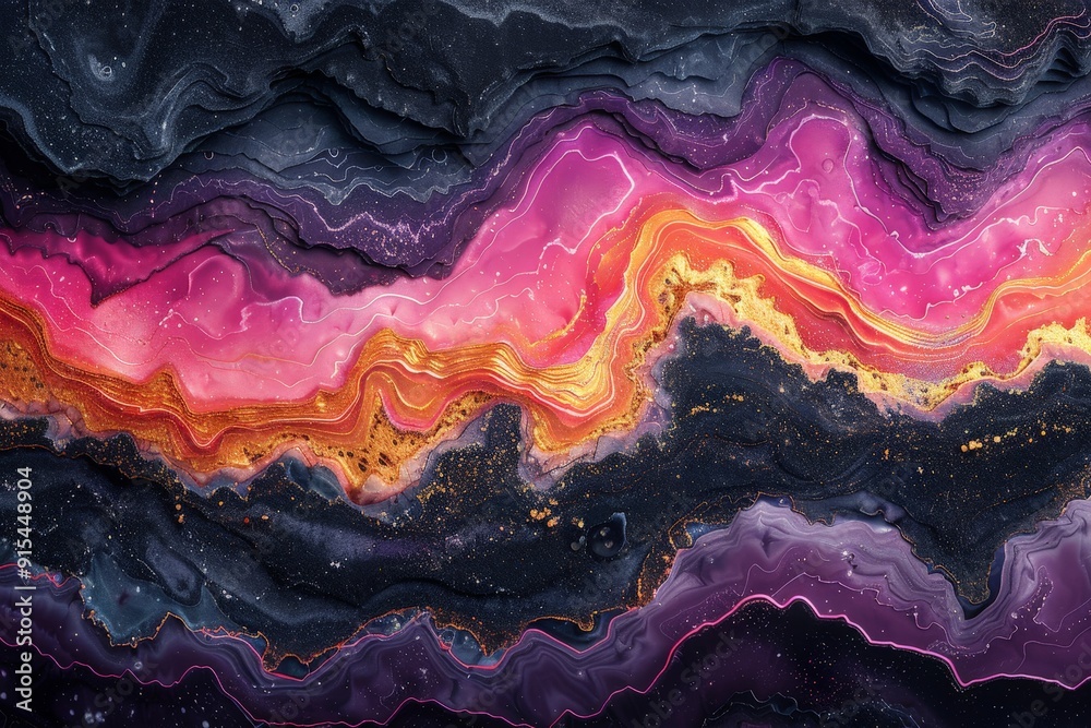 An intricate abstract pattern with layered textures and a vibrant, dynamic color scheme An intricate abstract pattern with layered textures and a vibrant, dynamic color scheme