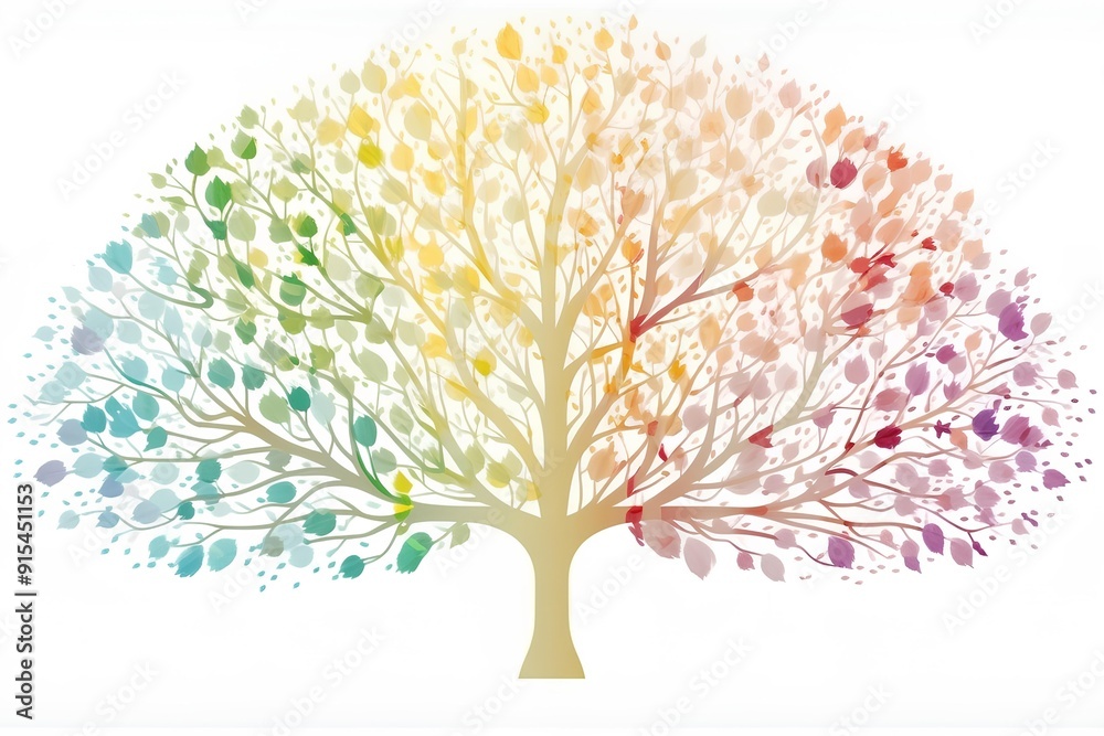 Naklejka premium tree with leaves made by midjourney