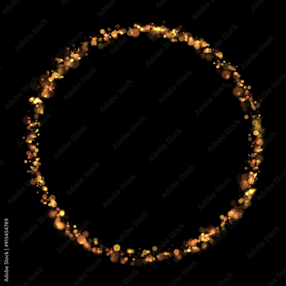 Gold sparkle or glitter lights effect round or circle frame, transparent light bokeh, isolated. Golden border, jewel deco art. Shining dust glowing confetti. Spark object. Png Gold sparkle or glitter lights effect round or circle frame, transparent light bokeh, isolated. Golden border, jewel deco art. Shining dust glowing confetti. Spark object. Png
