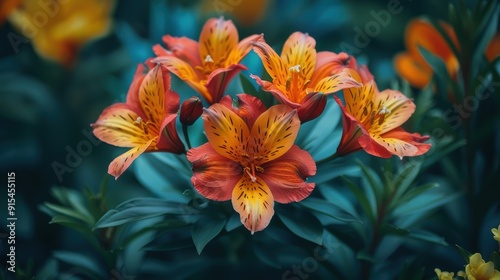 Vibrant orange and yellow flowers blooming in a lush garden during daylight