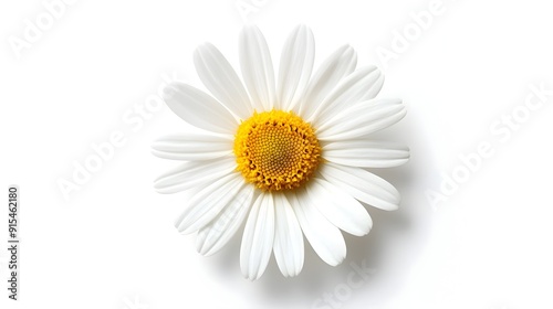 Exquisite Daisy Bloom in Pristine White Isolated on Plain Background