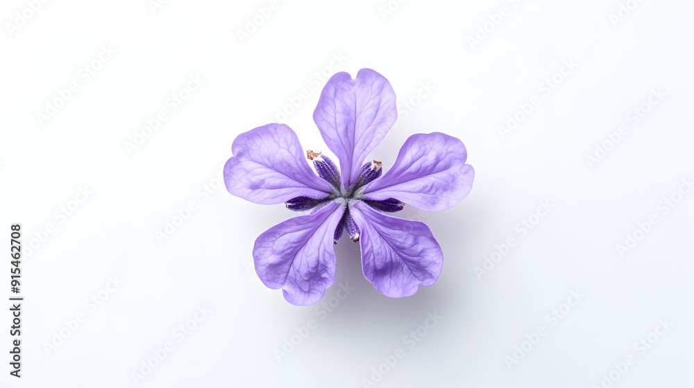 Soft and Serene Lavender Blossom on Pristine White Backdrop Soft and Serene Lavender Blossom on Pristine White Backdrop