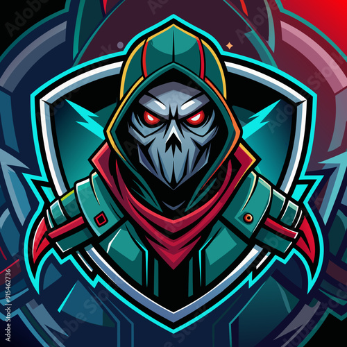 Hacker mascot for sports and esports vector logo