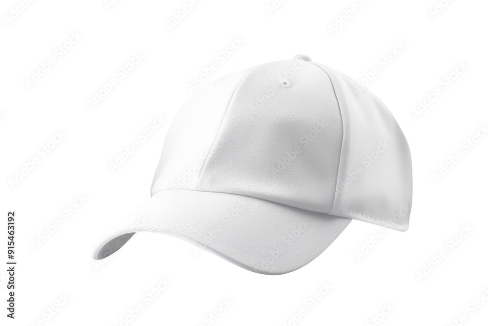 Plain white baseball cap with design isolated on white background. Plain white baseball cap with design isolated on white background.
