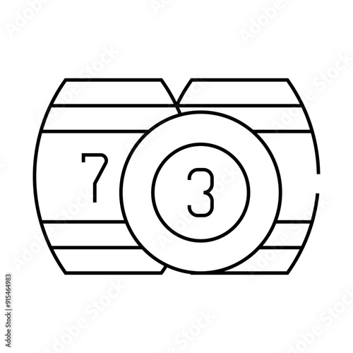 lotto kegs line icon vector. lotto kegs sign. isolated contour symbol black illustration