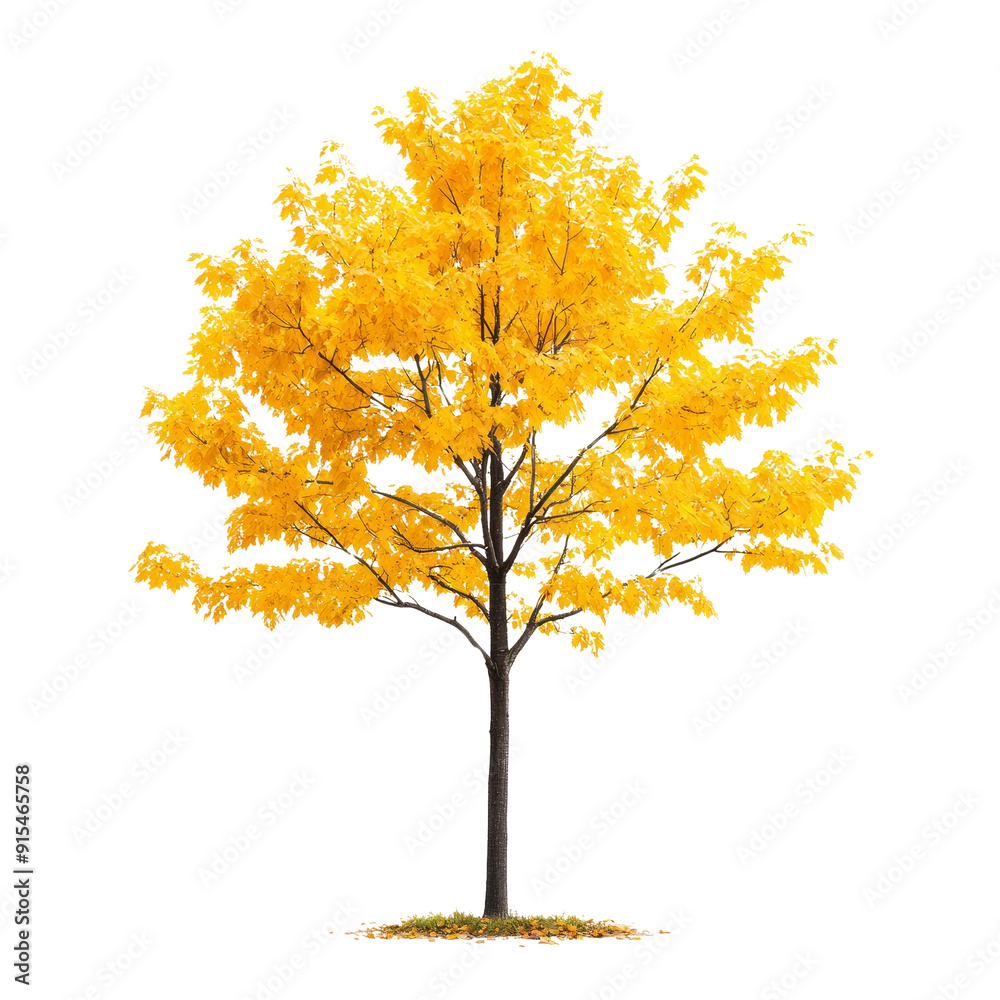 Yellow Fall Tree Isolated Yellow Fall Tree Isolated