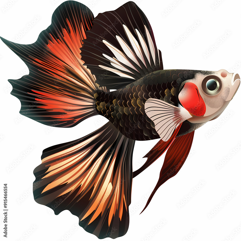 Fototapeta premium 3D Guppy fish in white background vector image