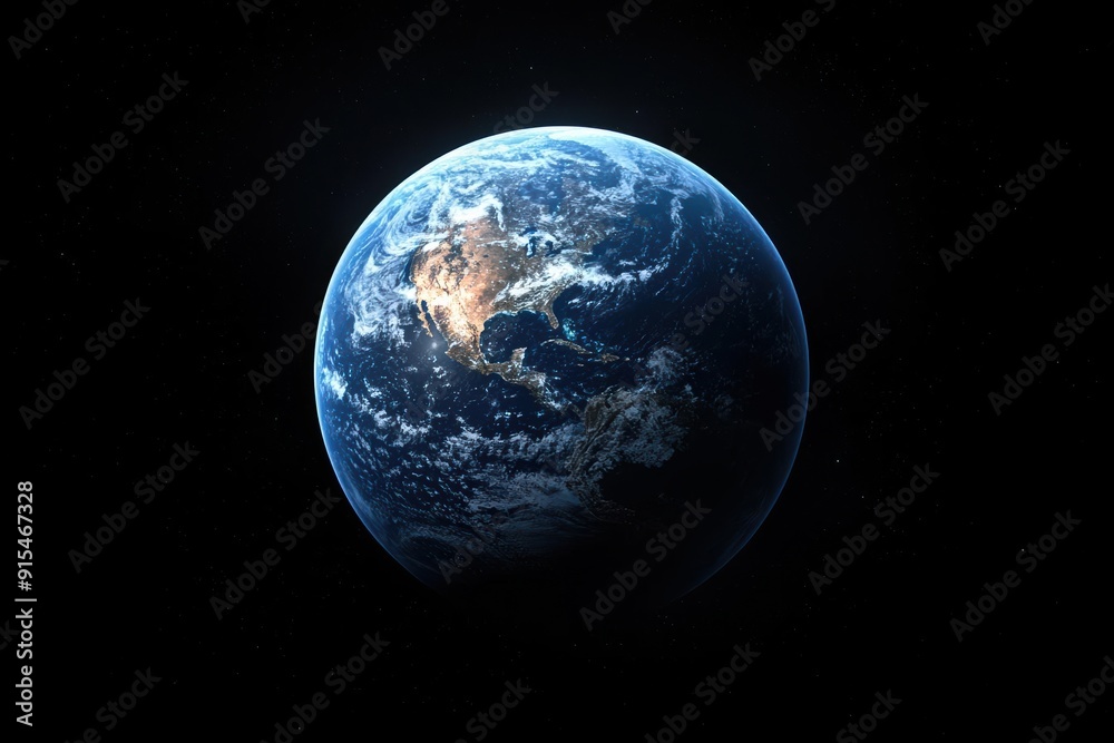 Fototapeta premium Earths morning light from space, isolated on black background, copy space, poster for AD, cosmic dawn, detailed view, highresolution clarity