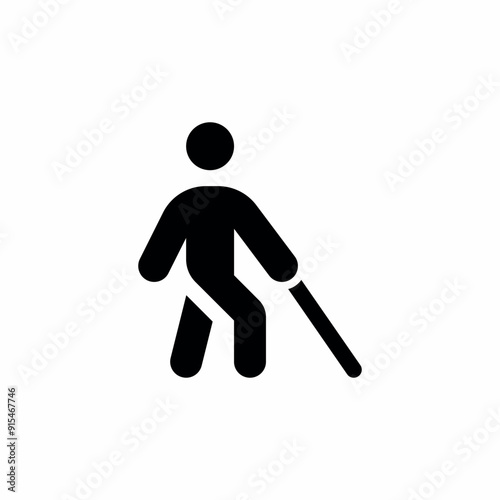blind accessible man walking icon