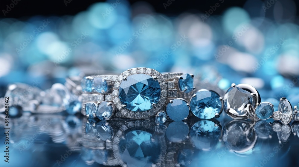 Sparkling Blue Gemstones and Silver Jewelry Sparkling Blue Gemstones and Silver Jewelry