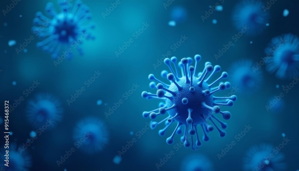 Obraz premium Viral particles in motion a digital illustration