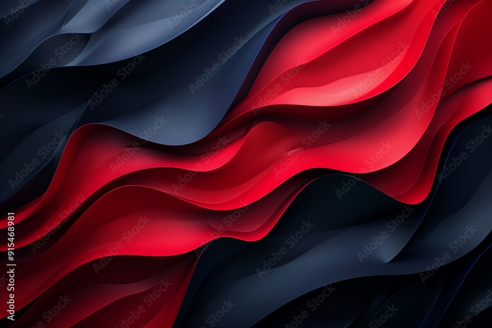 Dark blue and red abstract curve background